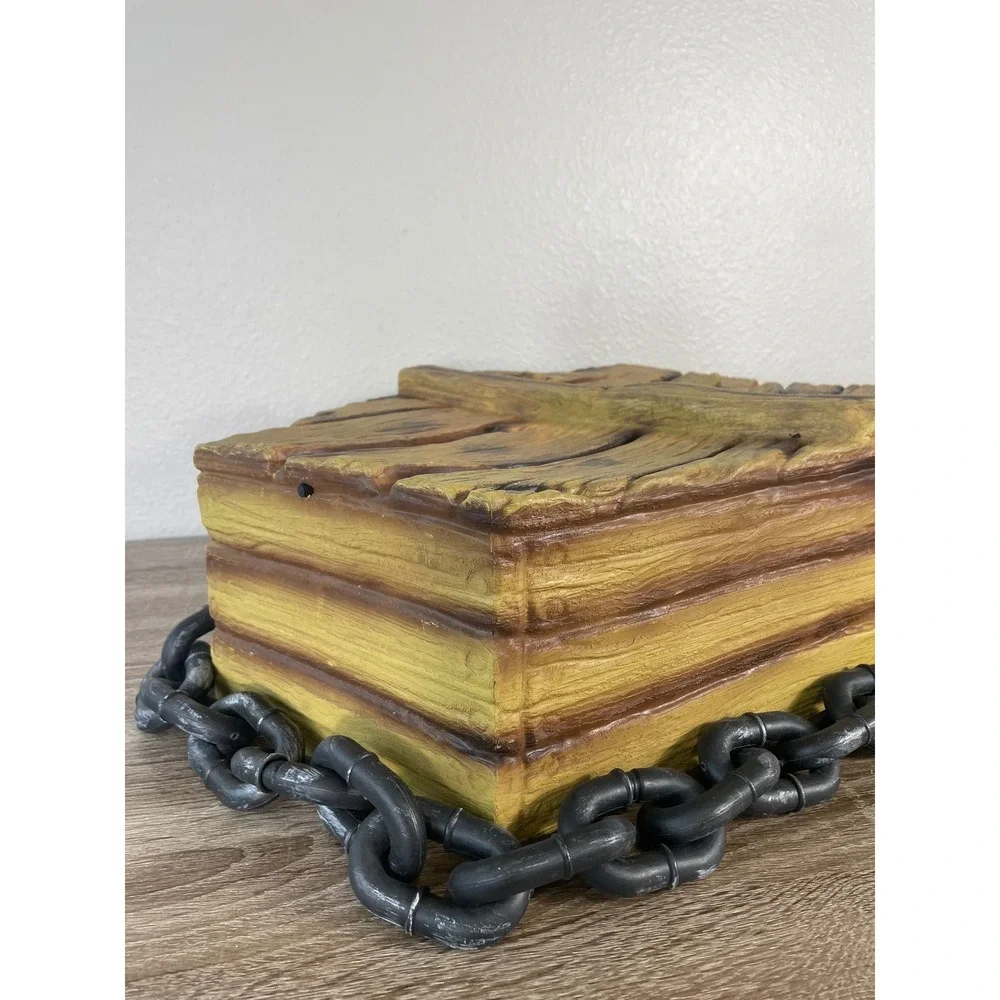 Pan Asian Creations Banging Coffin Halloween Prop Animated Sound Chain Decor